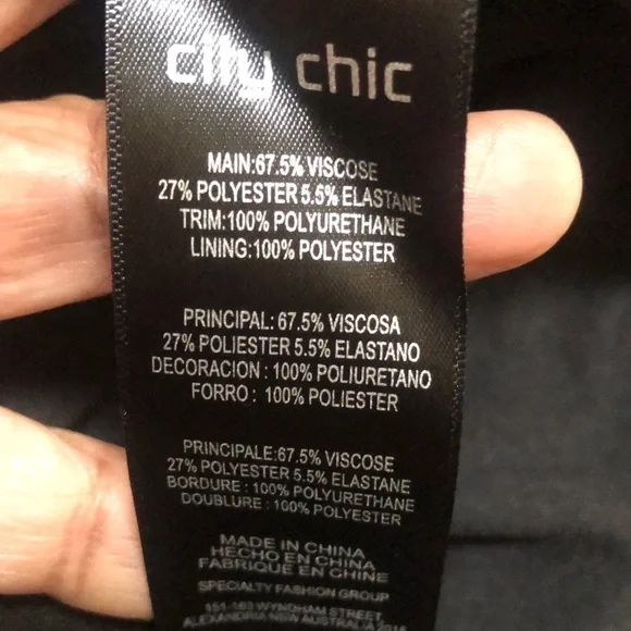 City Chic Women’s Black Short Sleeve Spliced Faux Leather Knee Length Dress - Picture 14 of 16